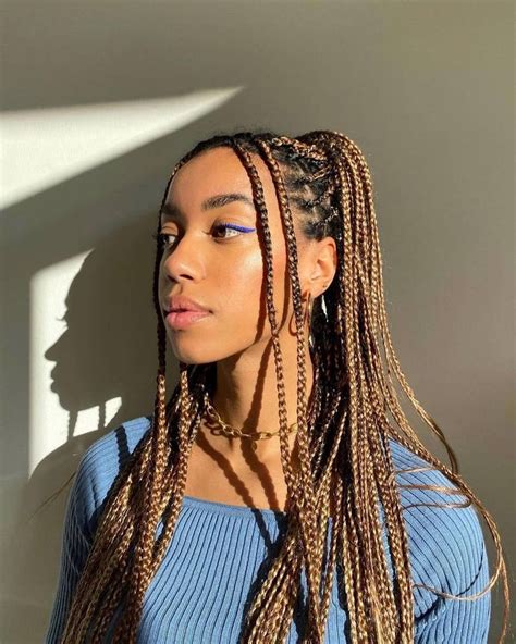 cute hairstyles for box braids|42 Box Braid Beauties To Help Inspire Your Next。